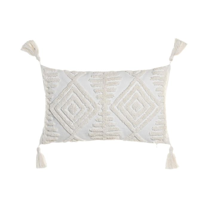 DKD Home Decor Cojín Urban Crudo de Poliéster 50 x 30 cm con Cremallera - Pack 2 Unidades