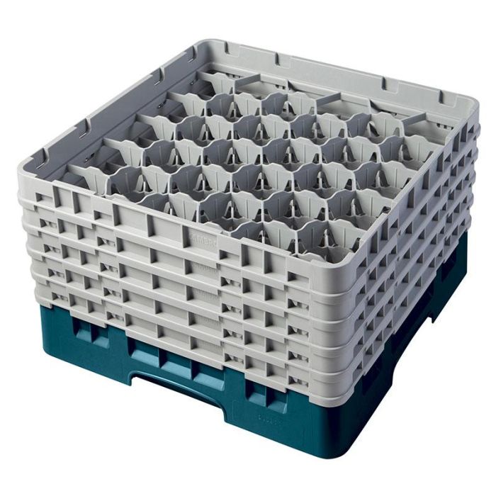 CAMBRO - 30S958-414 - Cesta de lavado 30 comp. 5 alturas - 7,84 cm Ø máx. - alt. máx. 25,8 cm - 50 x 50 x 30,8 cm - Cerceta