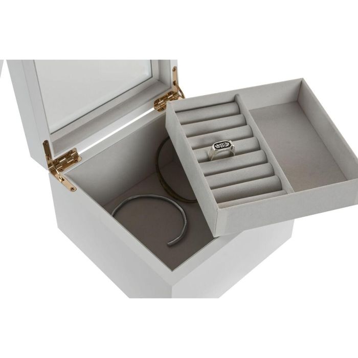 DKD Home Decor Joyero Tradicional Blanco Madera y Cristal 16 x 10 x 15 cm 1 DKD Home Decor Joyero Tradicional Blanco Madera y Cristal 16 x 10 x 15 cm 1