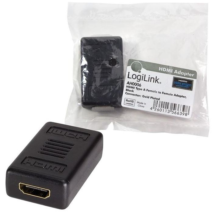 LogiLink 1.3b Bu/Bu Adaptador HDMI Hembra/Hembra Negro