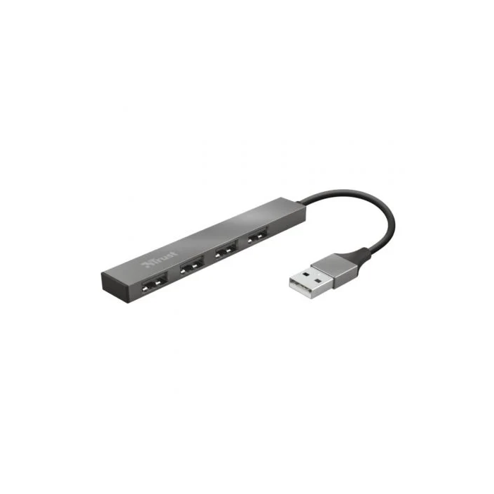 Trust Hub USB 2.0 Halyx 4 Puertos Gris con Cable 10cm N. Art. 23786