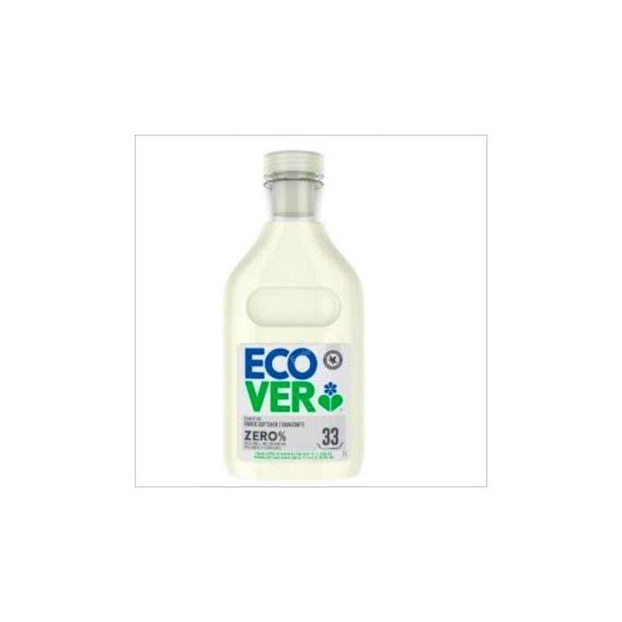 ECOVER Suavizante Ropa Zero% para Pieles Sensibles 1 Litro - Vegano, Sin Fragancia ni Colorantes, Plástico Reciclado