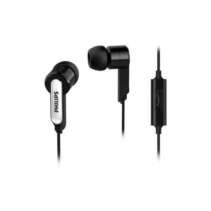 Auriculares con Micrófono Philips SHE1405BK/10 Negro Silicona 0 Auriculares con Micrófono Philips SHE1405BK/10 Negro Silicona 0