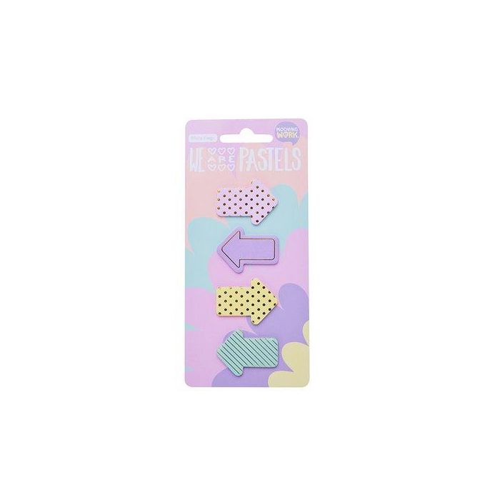 Banderitas Adhesivas Mooving Pastel Flechas Diseño Blister De 4