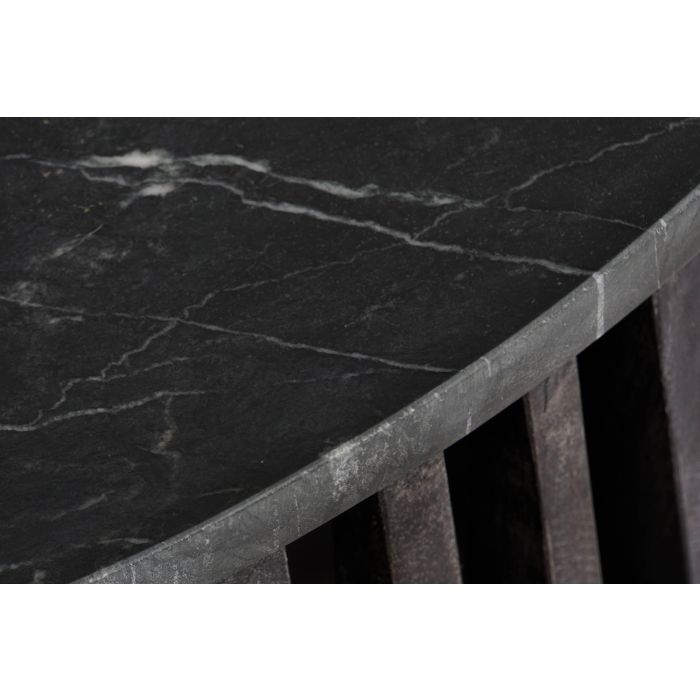 Mesa auxiliar DKD Home Decor Negro Mármol 90 x 90 x 45 cm Madera de mango 1