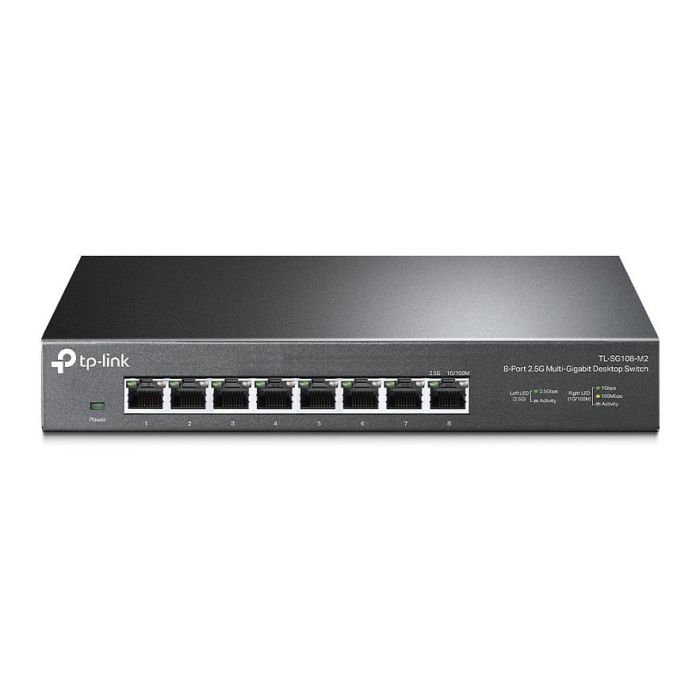 TP-Link TL-SG108-M2 Switch de escritorio 8 Puertos 2.5G Gigabit, 40 Gbps, Sin Ventilador, Plug & Play, Carcasa Metálica