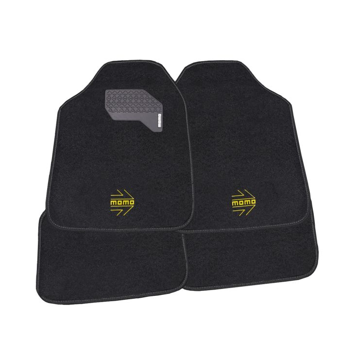 Set Completo 4 Piezas Alfombras Momo Universales Negro-Amarillo MOMLCM015BY Set Completo 4 Piezas Alfombras Momo Universales Negro-Amarillo MOMLCM015BY