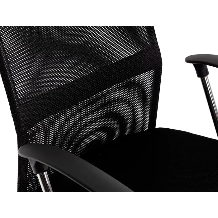 Q-connect Silla de Dirección Base Metal Respaldo Alto Regulable en Altura Piel y Malla Negro 5