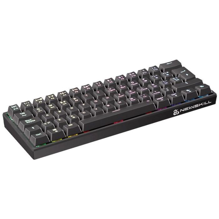 Newskill Pyros V2 - Teclado Gaming Mecánico 60% Español Inalámbrico 2.4GHz/Bluetooth/USB, Interruptores Hot-Swap, RGB, Negro 1