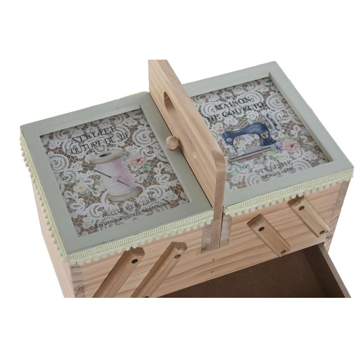 Costurero Vintage DKD Home Decor Natural Verde Menta 15.5 x 23 x 26.5 cm (2 Unidades) 2 Costurero Vintage DKD Home Decor Natural Verde Menta 15.5 x 23 x 26.5 cm (2 Unidades) 2