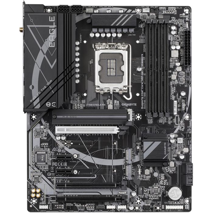 GIGABYTE Z790 EAGLE AX Placa Base ATX Intel Z790 LGA 1700 DDR5 7600MHz Wi-Fi 6E 2.5GbE p/ Core 12ª-14ª Gen 1 GIGABYTE Z790 EAGLE AX Placa Base ATX Intel Z790 LGA 1700 DDR5 7600MHz Wi-Fi 6E 2.5GbE p/ Core 12ª-14ª Gen 1