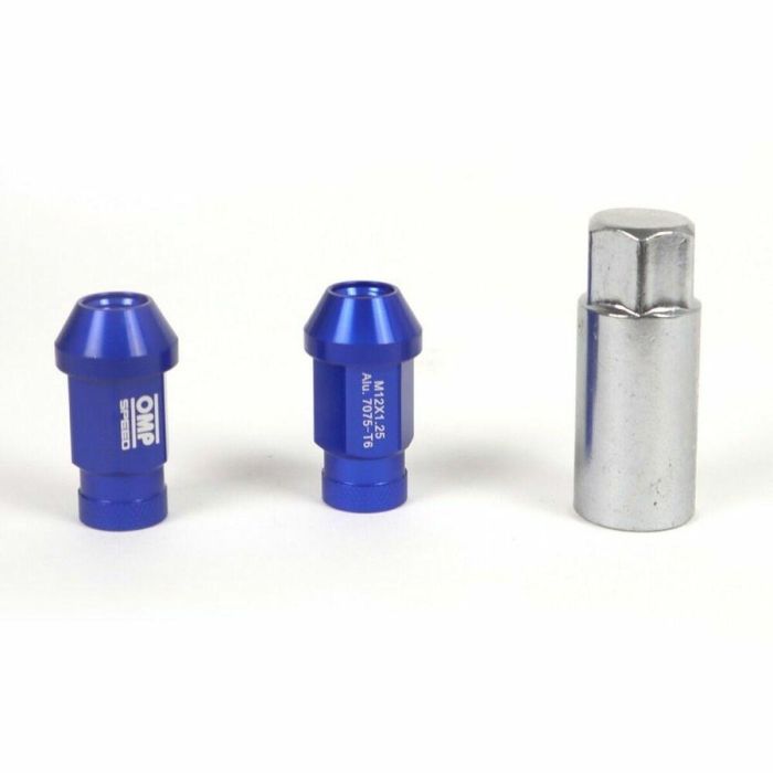 Omp OMPS09941407 Juego 20 Tuercas de Rueda Aluminio 7075 Azules M14x1.25 Llave 19 Largo 40mm para Coche + Llave Omp OMPS09941407 Juego 20 Tuercas de Rueda Aluminio 7075 Azules M14x1.25 Llave 19 Largo 40mm para Coche + Llave