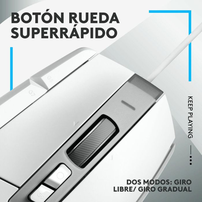 Logitech LOG5099206096325 G502 X Ratón Gaming con Cable, Botones Híbridos Lightforce, Sensor Hero 25K, Blanco 2 Logitech LOG5099206096325 G502 X Ratón Gaming con Cable, Botones Híbridos Lightforce, Sensor Hero 25K, Blanco 2