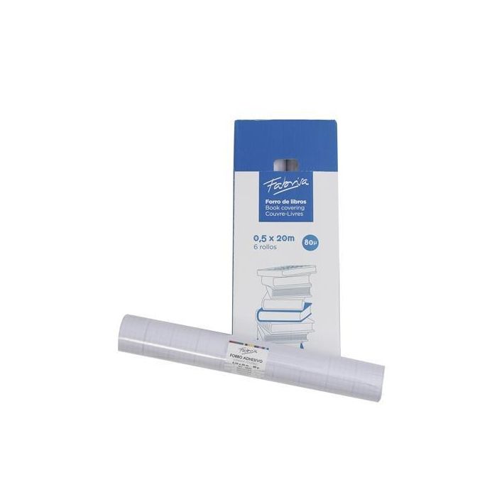 Fabrisa Forro Libros Adhesivo Pp 80 Micras 0,5x20M Transparente 6 Unidades Fabrisa Forro Libros Adhesivo Pp 80 Micras 0,5x20M Transparente 6 Unidades