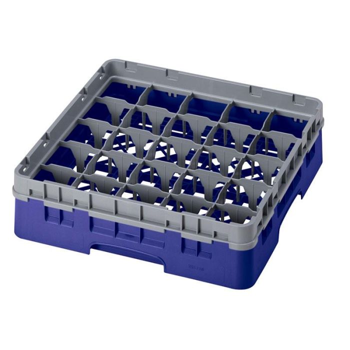 CAMBRO - 25S318-186 - Cesta de lavado 25 comp. 1 altura - 8,7 cm Ø máx. - alt. máx. 9,4 cm - 50 x 50 x 14,3 cm - Azul marino