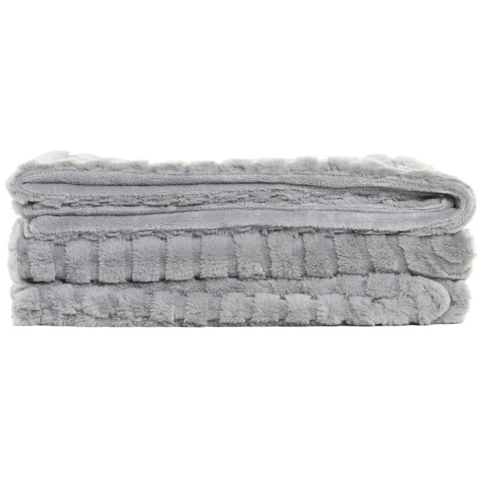 Manta Urban DKD Home Decor Gris Claro 170 x 130 cm (2 Unidades) 2