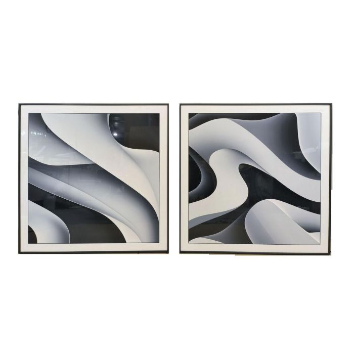 Cuadro Moderno DKD Home Decor Blanco Negro 3.5 x 80 x 80 cm (2 Unidades) Cuadro Moderno DKD Home Decor Blanco Negro 3.5 x 80 x 80 cm (2 Unidades)