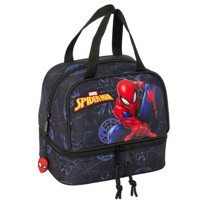 Portameriendas Spider-Man Attack Negro 20 x 20 x 15 cm