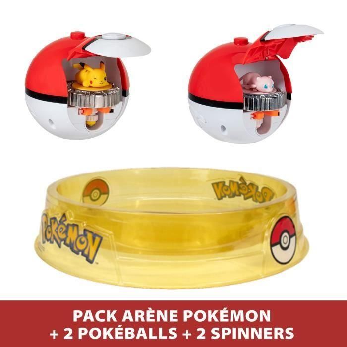 Pokémon Arena y 2 Trompos - BANDAI - JW4403 - Pikachu vs Mewtwo 2 Pokémon Arena y 2 Trompos - BANDAI - JW4403 - Pikachu vs Mewtwo 2