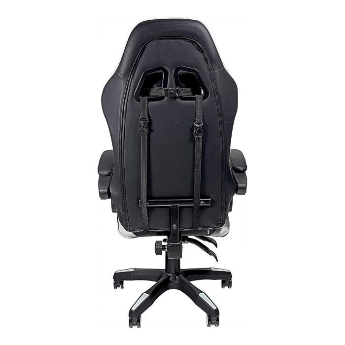 Silla gaming ergonómica negra y blanca 3