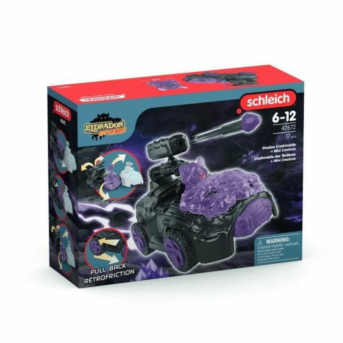 SCHLEICH- Crashmobile Oscuro con Mini Criatura- 42672- Gama de Mini Criaturas Eldrador 1