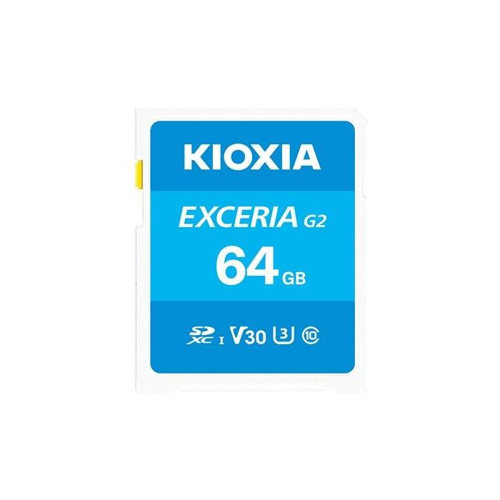 Kioxia LNEX2L064GG4 Tarjeta SDXC Exceria 64GB Clase 10 U3 V30 100MB/s Lectura 50MB/s Escritura