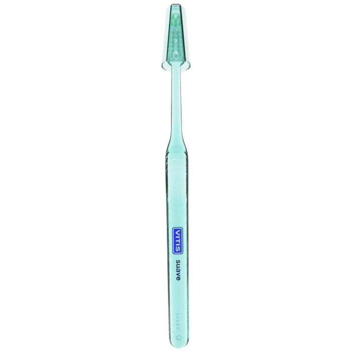 Vitis Cepillo Dental Suave 1 ud para Eliminar Placa Bacteriana y Biofilm Bucal, con Filamentos Ondulados y Cabezal Diamantado 1 Vitis Cepillo Dental Suave 1 ud para Eliminar Placa Bacteriana y Biofilm Bucal, con Filamentos Ondulados y Cabezal Diamantado 1