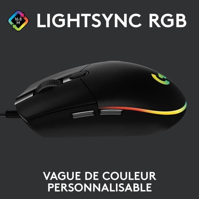 Logitech G203 Ratón Gaming LIGHTSYNC RGB personalizable, 8.000 DPI, 6 Botones Programables, USB, Negro 1 Logitech G203 Ratón Gaming LIGHTSYNC RGB personalizable, 8.000 DPI, 6 Botones Programables, USB, Negro 1