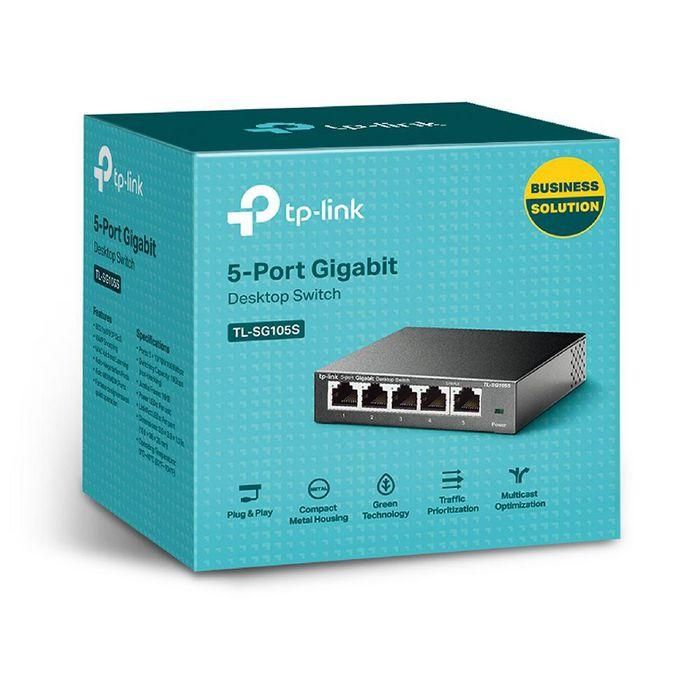 Tp-link Switch 5 Puertos Gigabit TL-SG105S 10/100/1000Mbps Ethernet Escritorio Metal Plug and Play 3