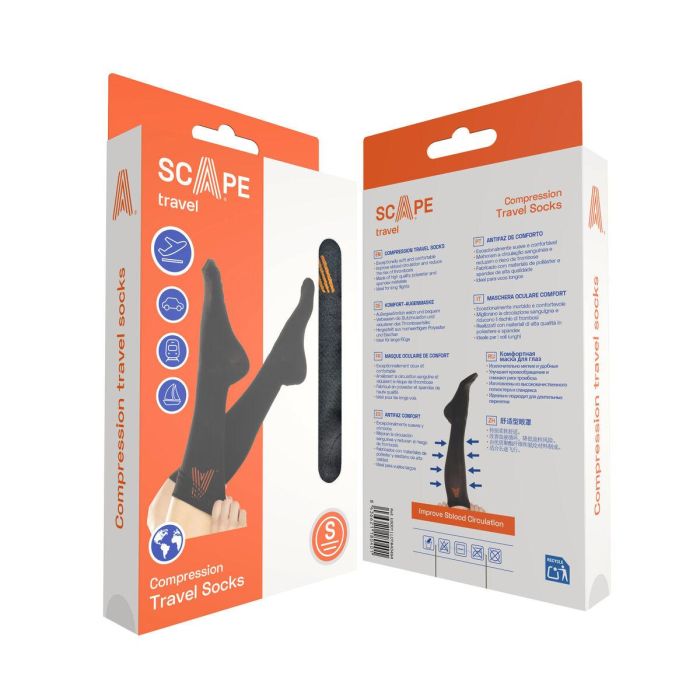 Calcetines de Compresión Scape Travel Negro 2 Calcetines de Compresión Scape Travel Negro 2