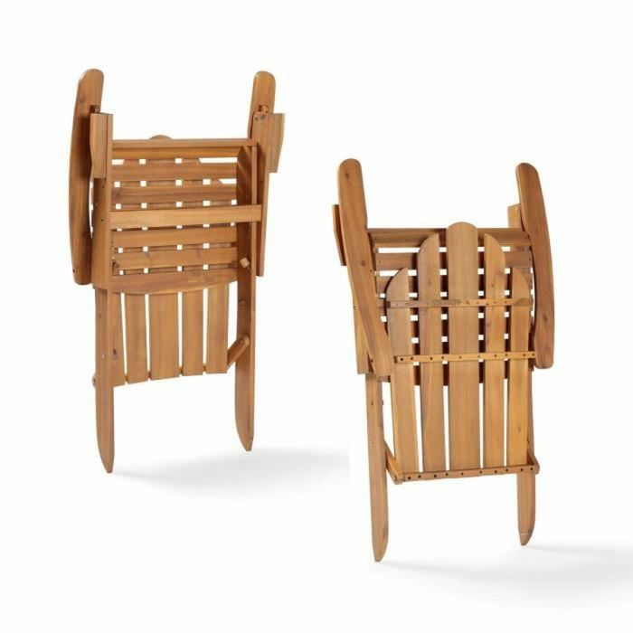 Silla de jardín reclinable de acacia FSC - 72,5 x 89,5 x H.94 cm 2 Silla de jardín reclinable de acacia FSC - 72,5 x 89,5 x H.94 cm 2