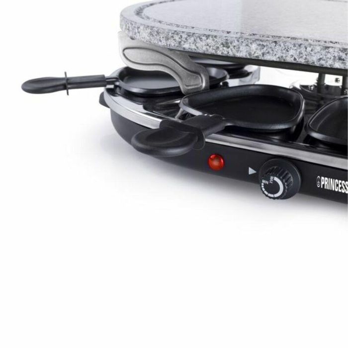 Raclette Princess 8 Oval Stone Grill Party Negro Gris 6