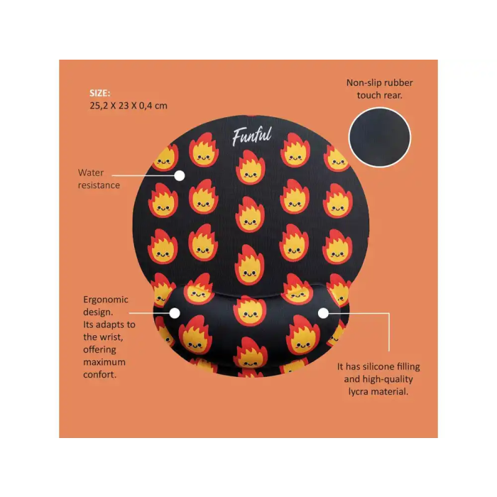 Wondee fuegote Alfombrilla de ratón ergonómica de gel 250x230 mm con reposamuñecas antideslizante 1