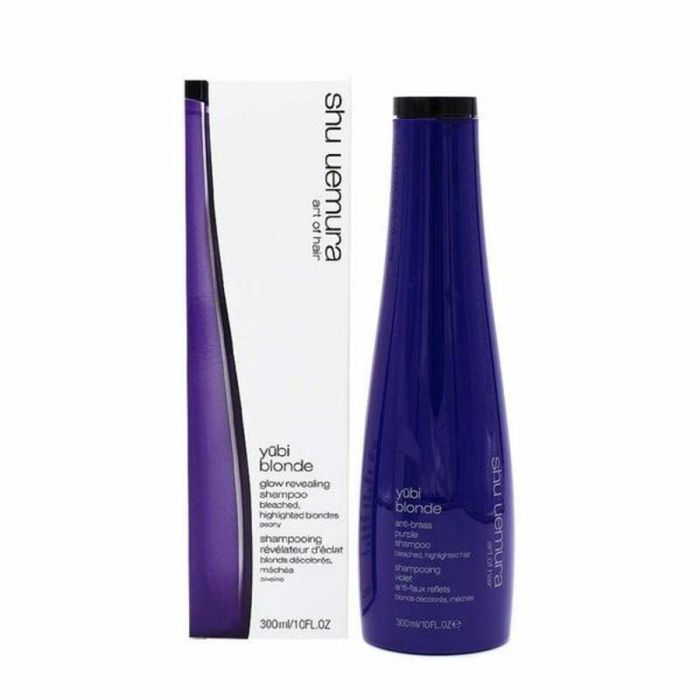 Shu Uemura YUBI BLONDE violet perfector shampoo. Champú Matizador para Cabello Rubio y Teñido, Neutraliza Tonos Amarillos, 300 ml.