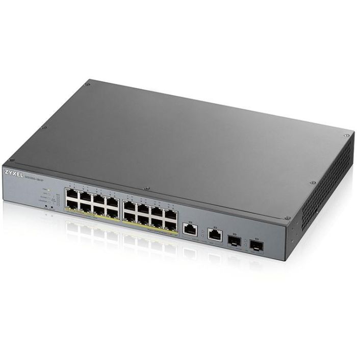 Zyxel Switch 16 Puertos PoE GS1350-18HP-EU0101F, 250W, Ideal para Videovigilancia, 16xGB, 2xSFP 2