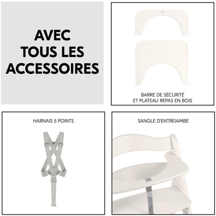 Hauck Trona Evolutiva BETA+ de Madera FSC con Arnés 5 Puntos y Ruedas - De 6 Meses a 90 kg - Blanco 5 Hauck Trona Evolutiva BETA+ de Madera FSC con Arnés 5 Puntos y Ruedas - De 6 Meses a 90 kg - Blanco 5