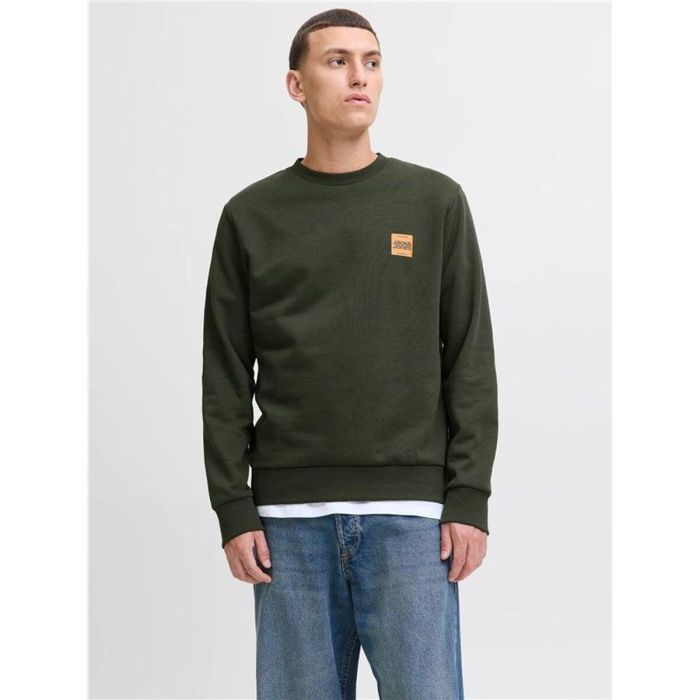 Sudadera sin Capucha Hombre Jack & Jones Jjbrandy Crew Neck Duffel Verde oscuro XS 4
