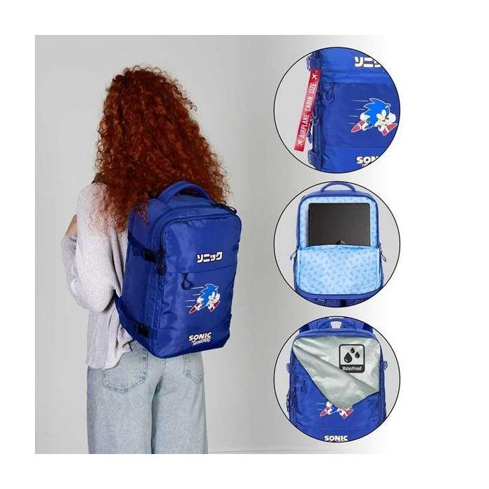 Karactermania Mochila Cabin Sonic Action Azul 25 x 20 x 40 cm - Apta Cabina Aerolíneas, Compartimento Portátil 15" Impermeable 8
