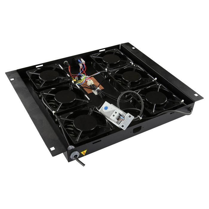 Lanview Logon RAF125BL Módulo Ventilador de 6 Ventiladores con Termostato Analógico para Rack y Techo Negro Flujo 840m³/h 1