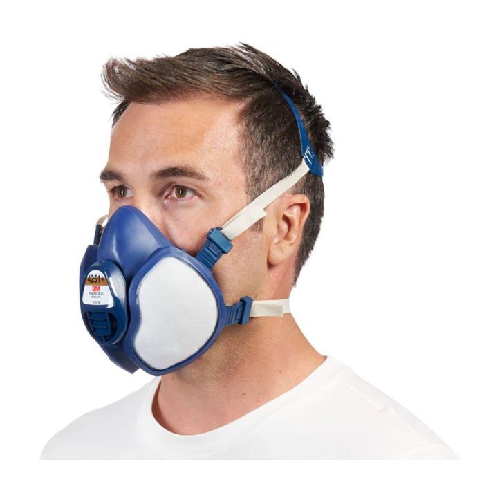 3M Mascarilla con Filtros Integrados 4251+ A1P2 Reutilizable Protección contra Gases Orgánicos y Partículas 1