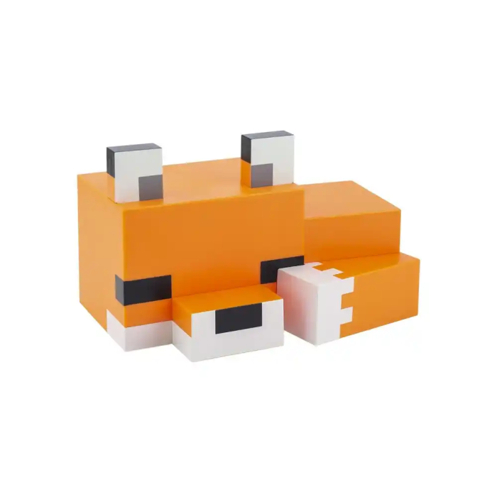 Wondee Lámpara Minecraft Fox Decoración Baby Fox Light 16 cm, Oficial, Modelo Zorro Cubico, Luz Ambiental, para Habitación Gamer, Regalo