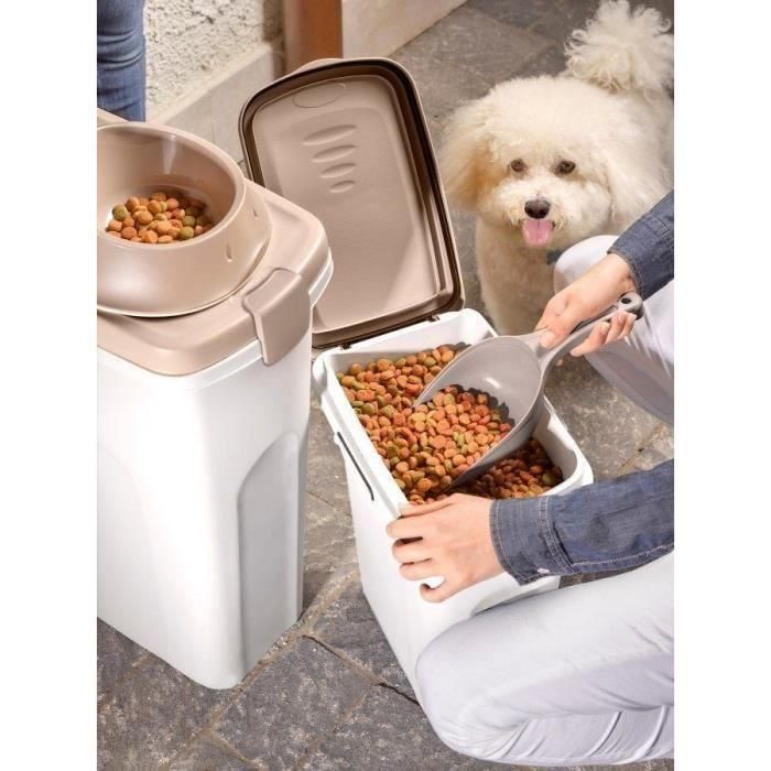 Kerbl STE8003507984516 Contenedor para Comida para Mascotas 25 Litros Marrón y Blanco 2 Kerbl STE8003507984516 Contenedor para Comida para Mascotas 25 Litros Marrón y Blanco 2