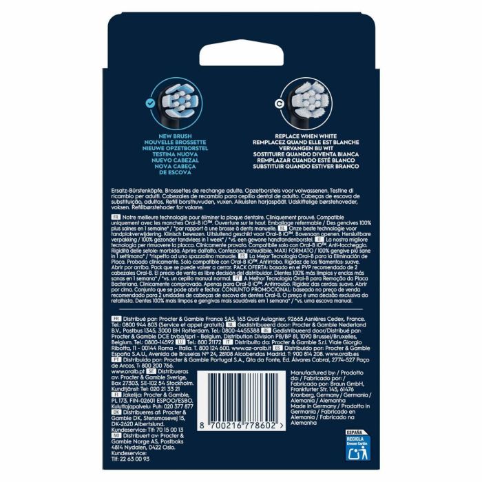 Oral-B ORA8700216778602 Cepillos Recambios iO Gentle Care Pack de 8 - Negro 1 Oral-B ORA8700216778602 Cepillos Recambios iO Gentle Care Pack de 8 - Negro 1