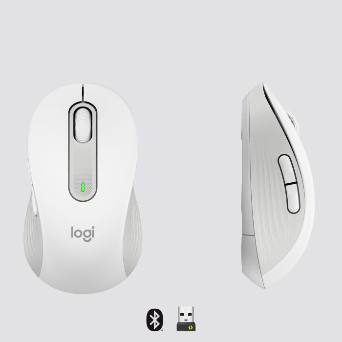 Ratón Inalámbrico Logitech Signature M650 L - Silencioso Tamaño Grande, Bluetooth, Botones Programables - Blanco 1