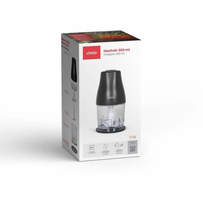 Picadora Livoo Chopper Negro 400 W Acero Inoxidable 1 Picadora Livoo Chopper Negro 400 W Acero Inoxidable 1