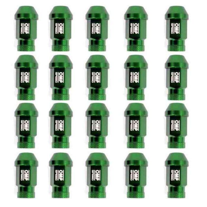 Set Tuercas OMP 7075 40 mm M12 x 1,25 20 uds Verde 2 Set Tuercas OMP 7075 40 mm M12 x 1,25 20 uds Verde 2