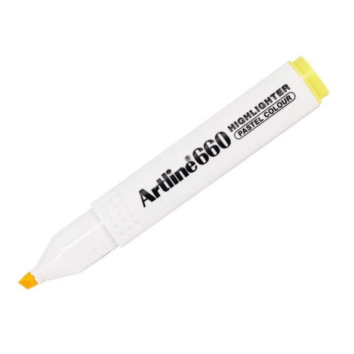 Rotulador Artline Fluorescente Ek-660 Amarillo Pastel Punta Biselada 12 unidades 1