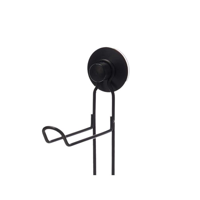 Portarrollo de Metal Negro Mate con Doble Ventosa Berilo 3x32x15 cm (12 Unidades) 2 Portarrollo de Metal Negro Mate con Doble Ventosa Berilo 3x32x15 cm (12 Unidades) 2