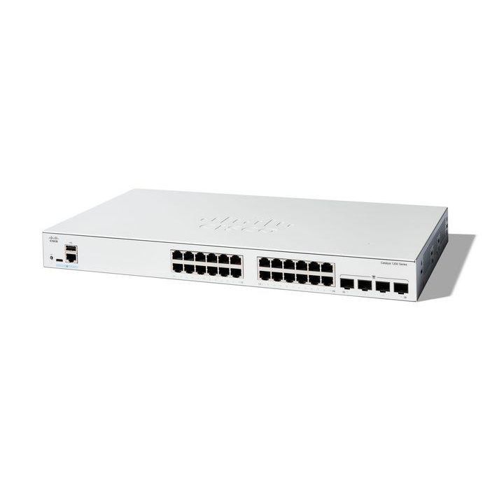 Cisco C1200-24T-4G Catalyst Smart Switch, 24 Puertos GE, 4x1GE SFP, Protección de Por Vida Limitada, Redes Pequeñas Empresas
