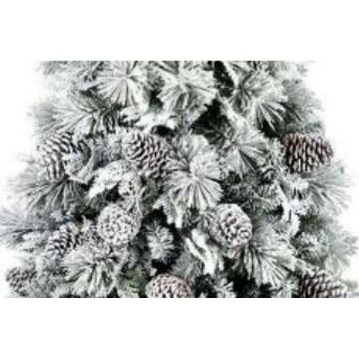DKD Home Decor Árbol de Navidad Artificial Alpina Blanco 150 cm Alto 94x94 cm Base PVC LED 380 Ramas Luz Cálida